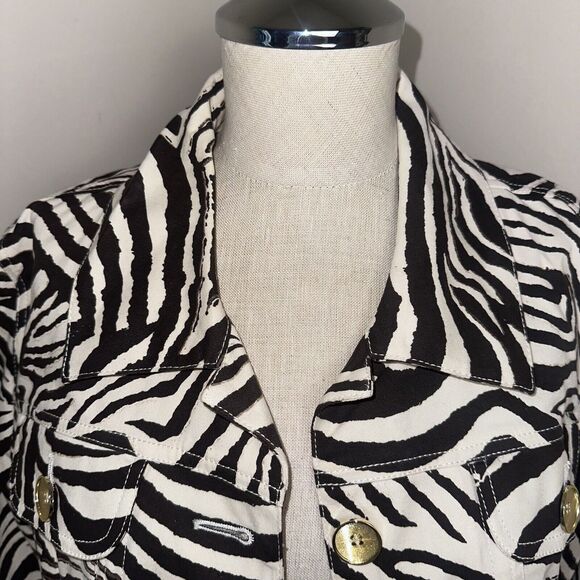Berek Women's Zebra Print Design Lightweight Jacket Size Large - Picture 2 of 11